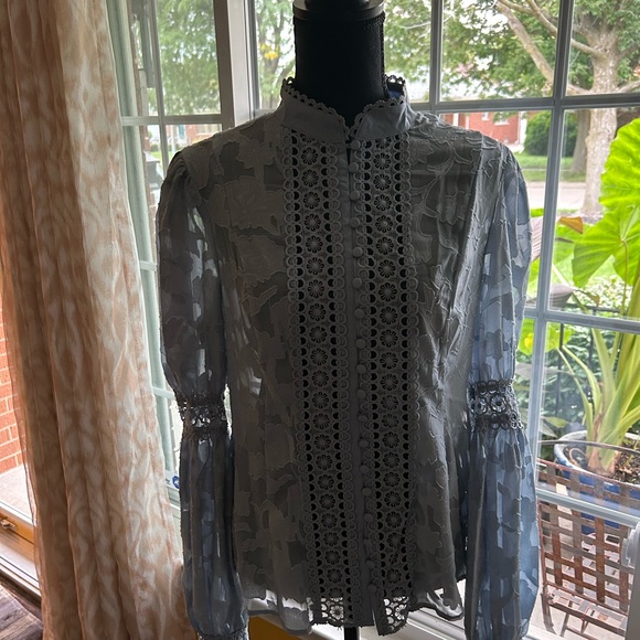 Fashion Nova baby blue lace blouse - Picture 7 of 16